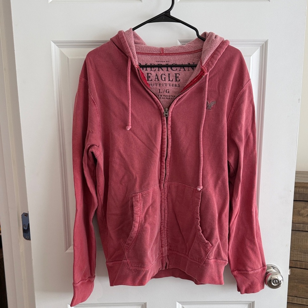 American Eagle Outfitters Rose Pink Zip Hoodie
